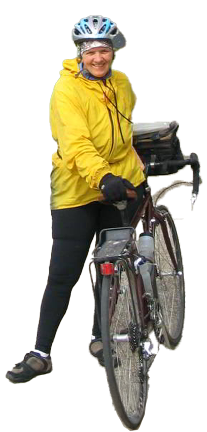 Jeanie on bike
